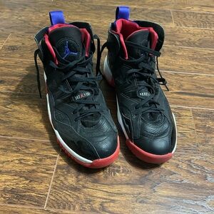 Jordan Black and Red Athletic Shoes